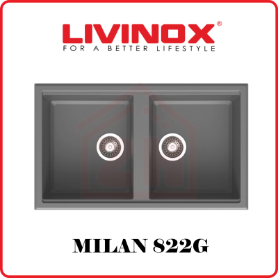 LIVINOX 2 Bowls Granite Sink MILAN 822G