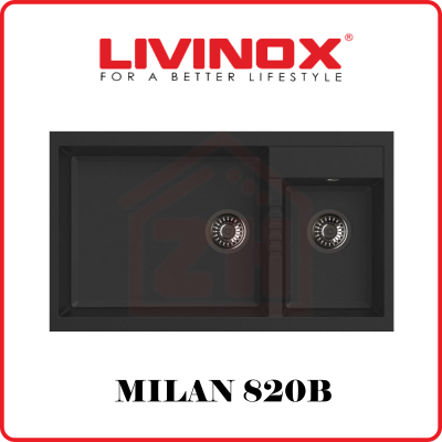 LIVINOX 2 Bowls Granite Sink MILAN 820B