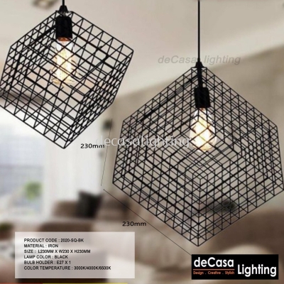 Pendant Light (2020-SQ-BK)