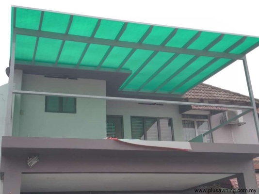 Rekaan Atap Awning Polikarbonat Warna Hijau