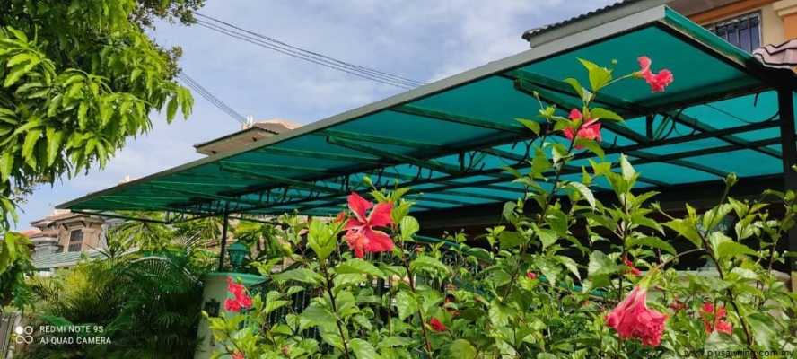 Atap Awning Polikarbonat Warna Hijau