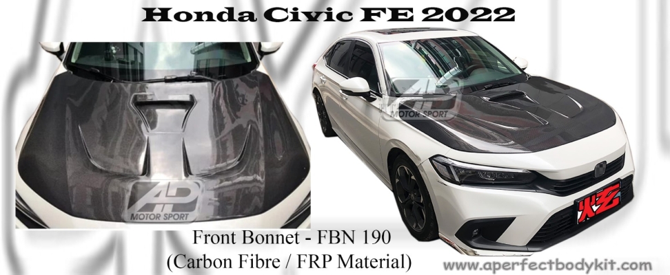 Honda Civic FE 2022 Front Bonnet (Carbon Fibre / FRP Material) 