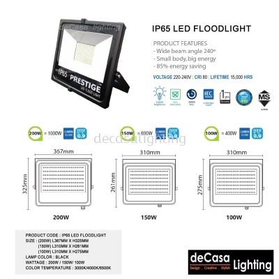 PREMIUM FLOODLIGHT WITH SIRIM 100W/150W/200W