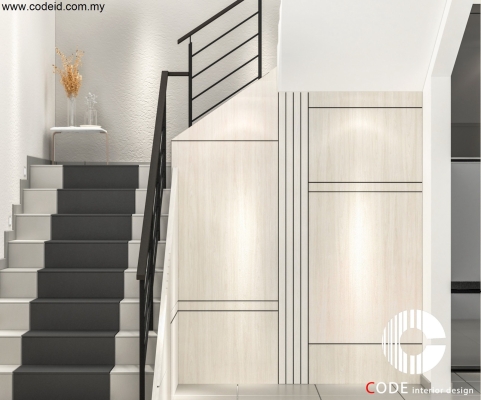 Custom Staircase Cabinet Storage Design - Penang 
