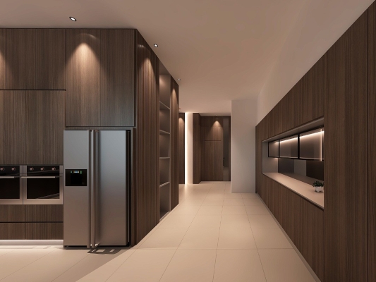 Kitchen Area & Corridor 3D Interior Design - Penang