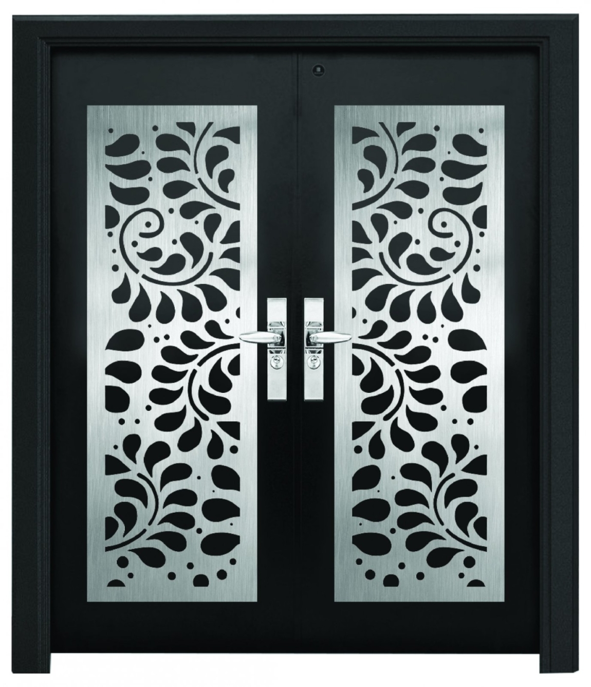 6FT Laser Cut RA001S 6ft x 7ft  Dark Grey Color Double Wing Security Door Security Door Choose Sample / Pattern Chart