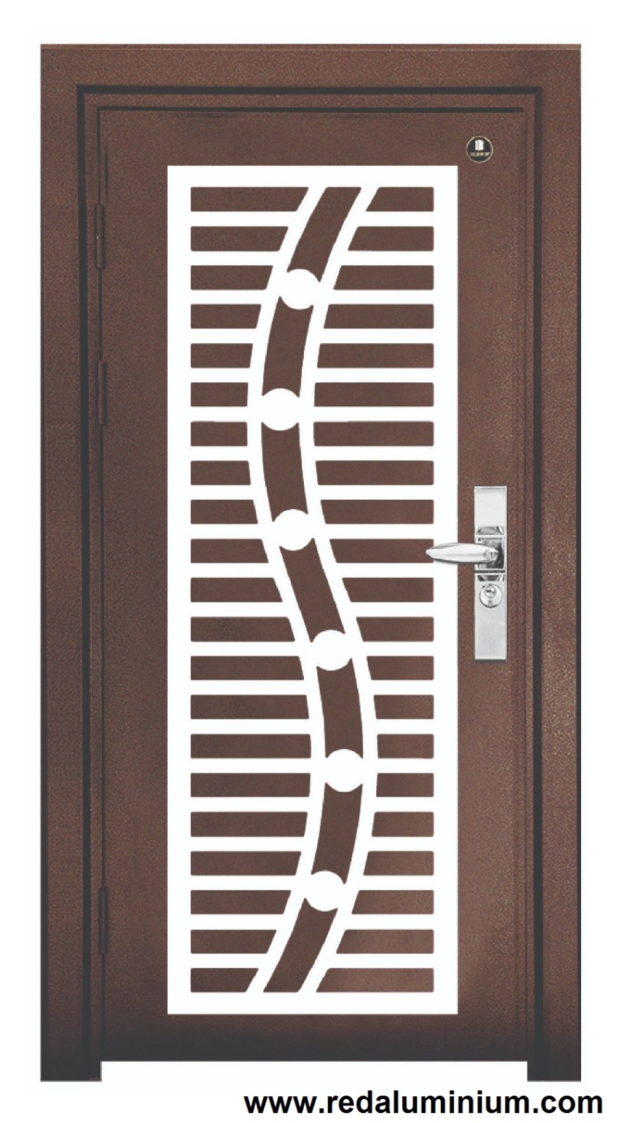 3FT Laser Cut : RA 031 (Brown) 3 Ft RA Brown Color Laser Cut Security Door  Security Door Choose Sample / Pattern Chart