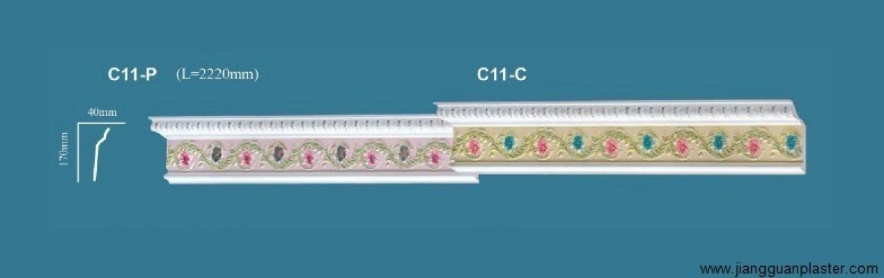 Colorful Plaster Ceiling Cornice : C11-C C11-P