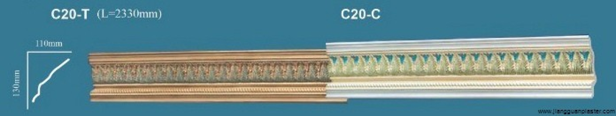 Colorful Plaster Ceiling Cornice : C20-T C20-C