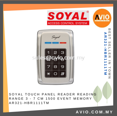 Soyal Touch Panel Reader Reading Range 3 - 7CM 1500 Event Memory AR321-HBR1111TM