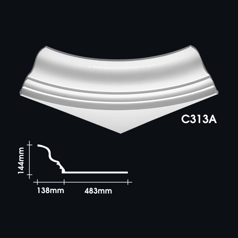 Plain Cornice Corner : C313A Cornice Corners Plaster Ceiling Choose Sample / Pattern Chart