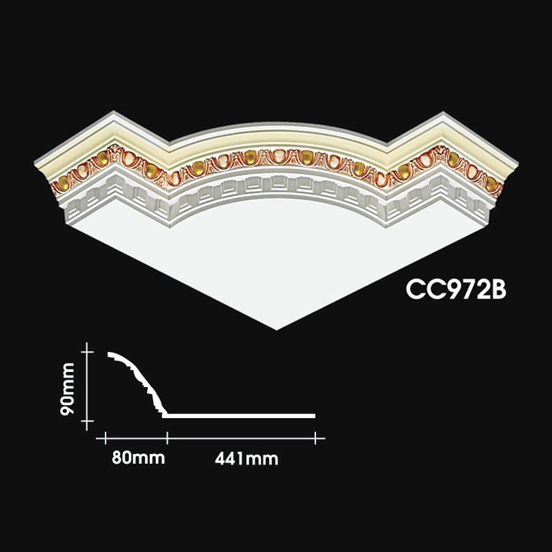 Color Cornice Corner : CC972B Colorful Cornice Corner Plaster Ceiling Choose Sample / Pattern Chart
