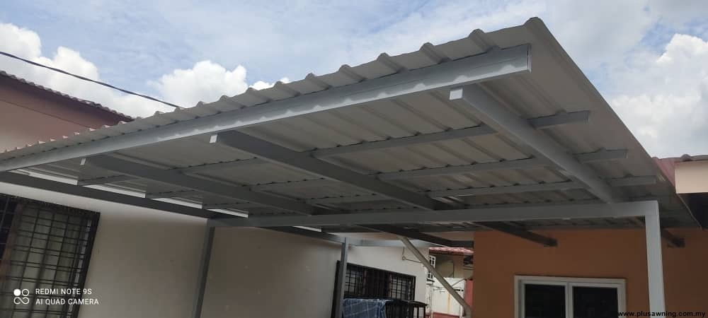 Kitchen Backyard Metal Awning - Danau Kota Metal Roof / Metal Awning / Zinc Sheet Roofing & Awning Malaysia Reference Renovation Design 