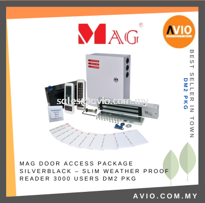 MAG Door Access Package SilverBlack �C Slim Weather Proof Reader 3000 Users DM2 PKG