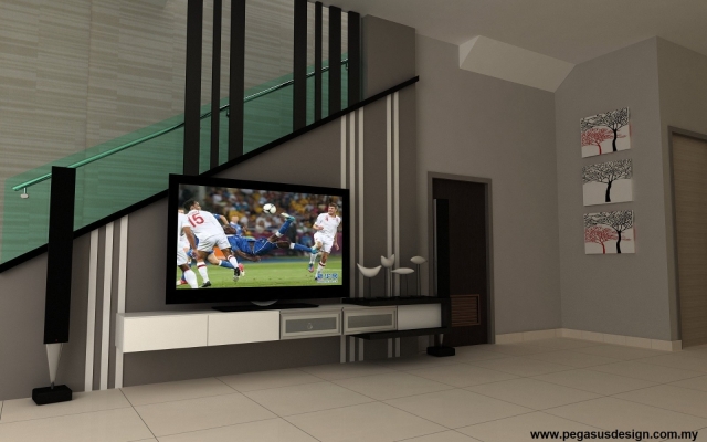 Contoh Rekaan Kabinet TV Tersuai Johor Bahru