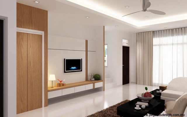 Contoh Rekaan Kabinet TV Tersuai Johor Bahru