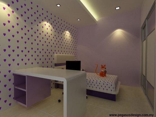 Johor Bahru Kid Bedroom Design & Renovation 3D Draw