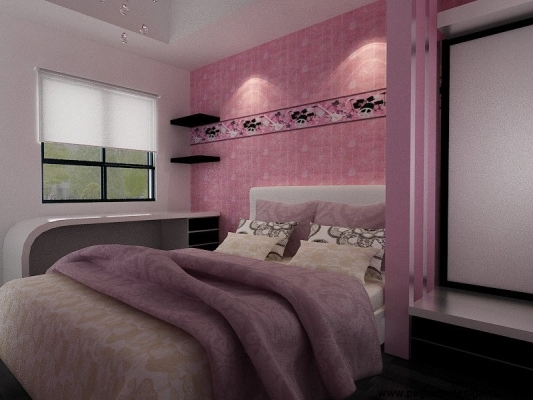 Johor Bahru Pink Tender Girl Bedroom Design Sample