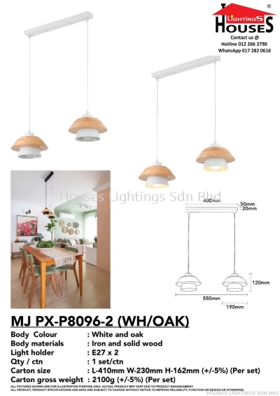 HANGING 8096-2 WH+OAK