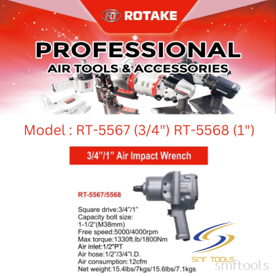 ROTAKE PROFESSIONAL AIR TOOLS RT-5567 3/4"x1800NM / RT-5568 1''x1800NM AIR IMPACT WRENCH