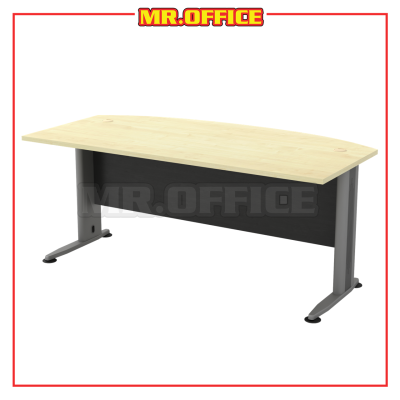 T2-SERIES CURVE-FRONT EXECUTIVE TABLE (COLOR : DARK GREY & MAPLE)