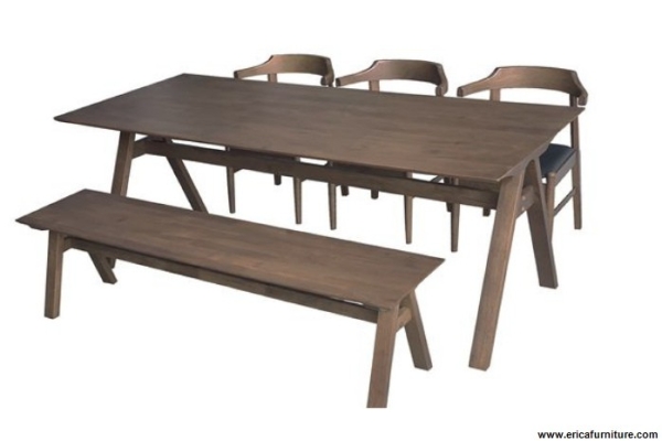 Wooden Dining Set + Bench WT3110  