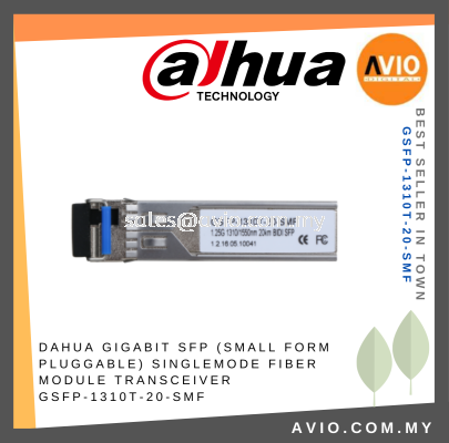 Dahua Gigabit Single Mode SFP Fiber Optic Module Transceiver 1Gbps 20km LC Connector 1310nm/1550nm GSFP-1310T-20-SMF