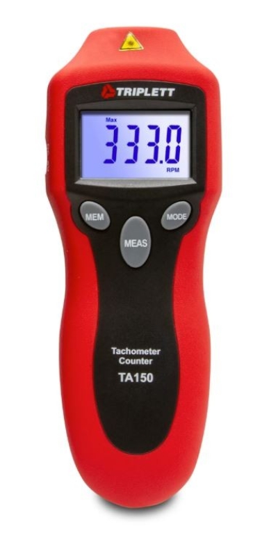 LASER PHOTO TACHOMETER: PROVIDES FAST AND ACCURATE NON-CONTACT RPM OF ROTATING OBJECTS AND COUNT (RE