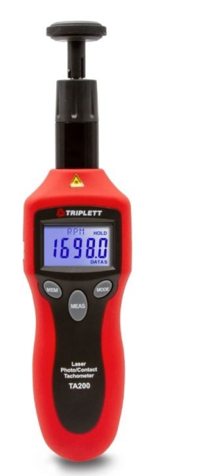 CONTACT AND LASER PHOTO TACHOMETER: FAST AND ACCURATE CONTACT AND NON-CONTACT RPM OF ROTATING OBJECT