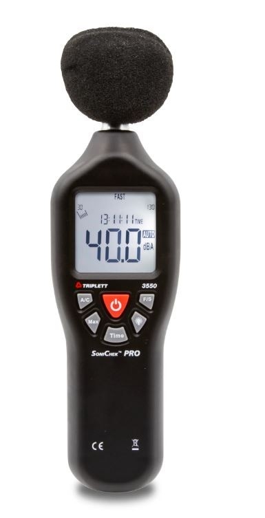SONICHEK™ PRO PROFESSIONAL COMPACT SOUND LEVEL METER: READS 30 TO 130DBR, 31.5HZ TO 8KHZ FREQUENCY R