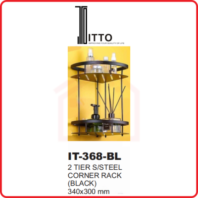 ITTO 2-Tier Stainless Steel Corner Rack IT-368-BL