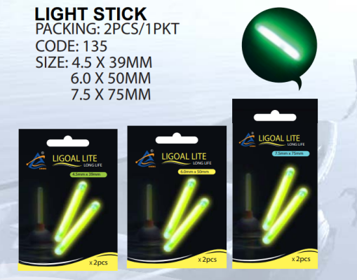 LIGHT STICK 4.5 X 39MM6.0 X 50MM 7.5 X 75MM - 135