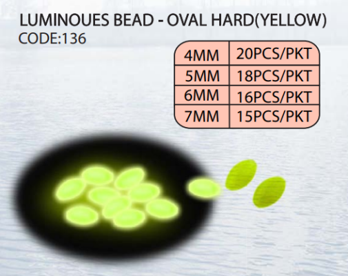 LUMINOUES BEAD - OVAL HARD(YELLOW) - 136 