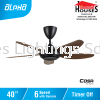 ALPHA Cosa - CX8 40 Inch Ceiling Fan with 5 Blades (6 Speed Remote) - WALNUT(BK+WN) COSA Alpha Ceiling Fan Ceiling Fan