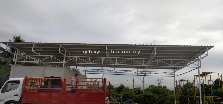 To Fabrication and Install new Mild Steel Awning Metal Deck Paint Factory- Puchong 