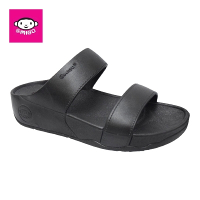 LADIES COMFORT SLIP ON SLIPPER (P 7008 V-BK) (N.T)