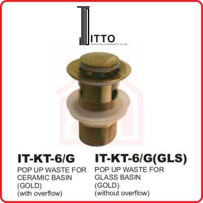 ITTO Pop Up Waste IT-KT-6/G(GLS)