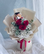 3 Roses with Graduation Bear Bouquet 