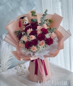 20 Roses With Graduation Bear