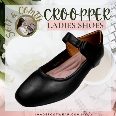 CROOPPER Ladies Comfort Flat Shoes -CS-52-84009- BLACK Colour