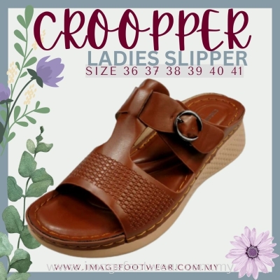 CROOPPER Ladies Wider & Comfort Slipper- CP-51-81031- COFFEE Colour