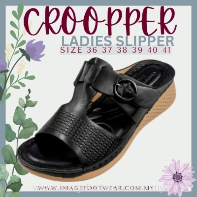 CROOPPER Ladies Wider & Comfort Slipper- CP-51-81031- BLACK Colour