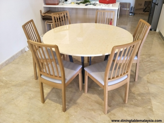 Beige Marble Dining Table