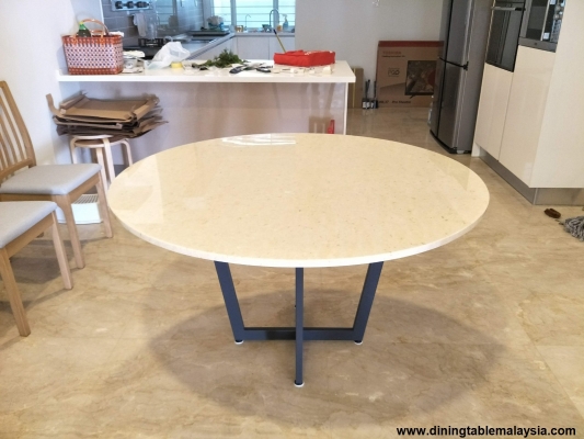 Beige Marble Dining Table