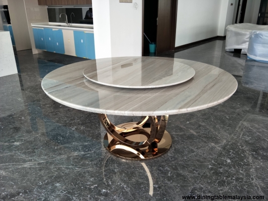 Grey Marble Dining Table - Palisandro