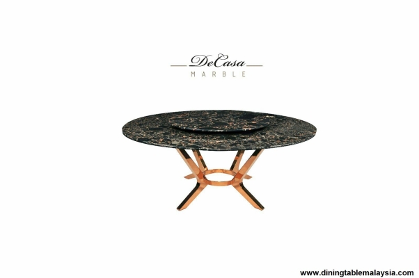 Round Marble Dining Table - Portoro Gold Marble