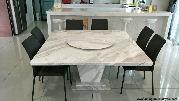 Square Marble Dining Table - Volakas Marble