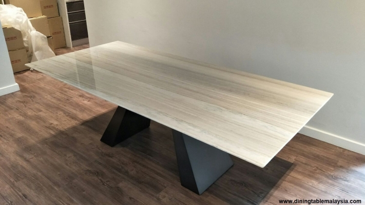 Wood Vein Marble Dining Table - Palisandro