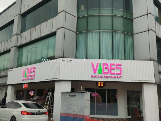 Vibes Bar And Restaurants - 3D LED Frontlit With Aluminum Panel Base - Puchong  