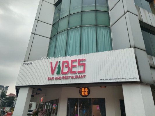 Vibes Bar And Restaurants - 3D LED Frontlit With Aluminum Panel Base - Puchong  
